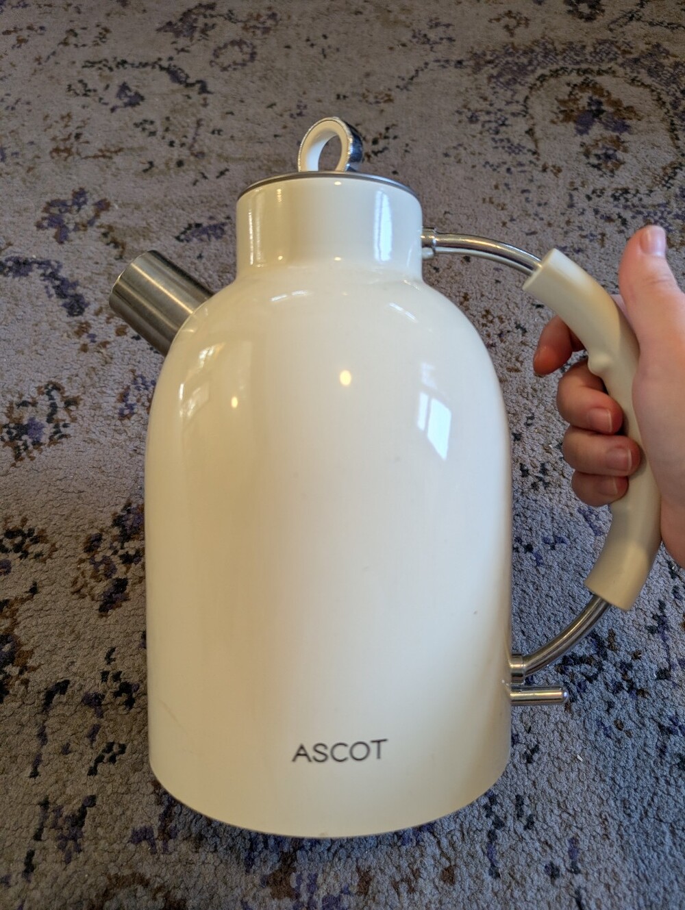 ASCOT Electric Kettle Stainless Steel Tea Kettle,1.5L(K1-Cream) **NO BASE**